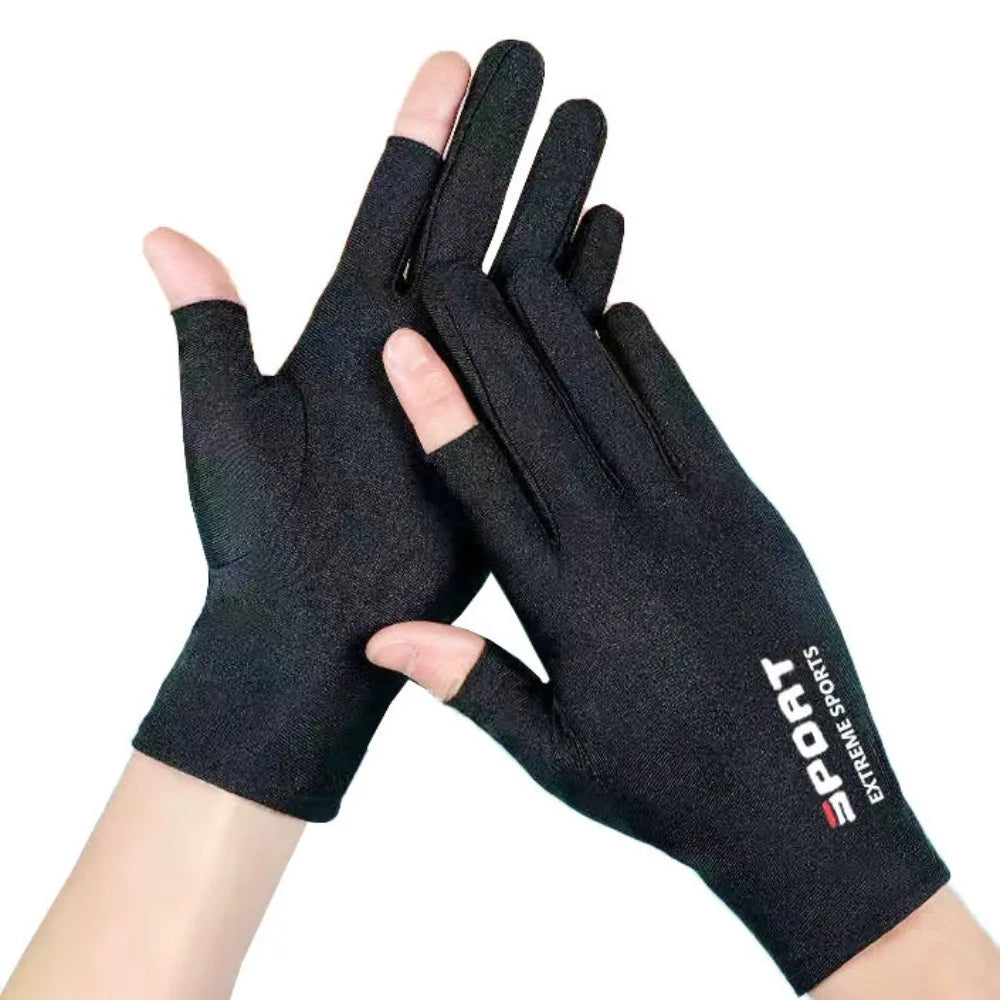 Ice Silk Halffinger Cycling Gloves for Men and Women Outdoor Sports Fitness Driving Fishing Highelastic Comfortable Beauty World Shop
