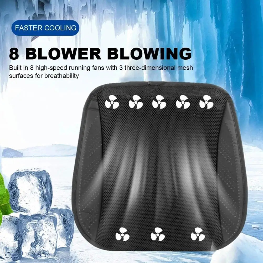 Summer Universal Car Cooling Cushion with 5/8 Fans, Three Wind Adjustment Cooled Chair Pad USB Seat Cushion Interior Accessories Beauty World Shop