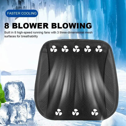 Summer Universal Car Cooling Cushion with 5/8 Fans, Three Wind Adjustment Cooled Chair Pad USB Seat Cushion Interior Accessories Beauty World Shop