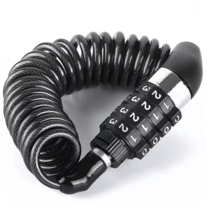 Bicycle Lock Steel Cable Chain Security Password 4 Digit Lock Anti-Theft Combination Number Code Safety Bike Bicycle Accessories Beauty World Shop