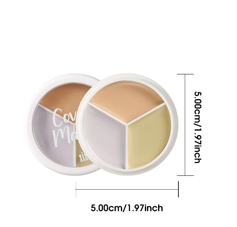 XIXI Pure Holding Makeup Three Color Concealer Spot Acne Print Repair Foundation Dark circles are not easy to stick powder Beauty Trend Shop