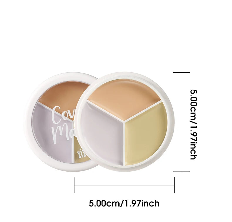 XIXI Pure Holding Makeup Three Color Concealer Spot Acne Print Repair Foundation Dark circles are not easy to stick powder Beauty World Shop