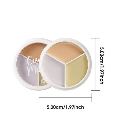 XIXI Pure Holding Makeup Three Color Concealer Spot Acne Print Repair Foundation Dark circles are not easy to stick powder Beauty World Shop