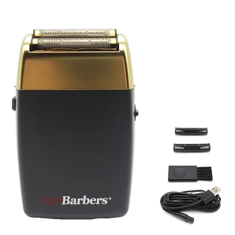 11000 RPM POP Barbers P620 Professional Electric Men's Beard Trimmer Double Foil Shaver Electric Shaver USB Hair Cutting Machine Beauty World Shop