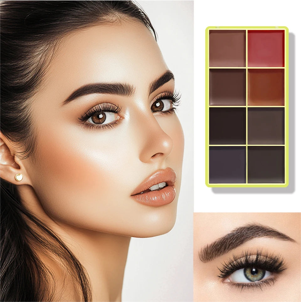 Curve Case Cream Eyebrow Cream Blush Highlighter Palette Matte Shimmer Finishes Shadow Tones Long-Lasting Cosmetics Beauty World Shop