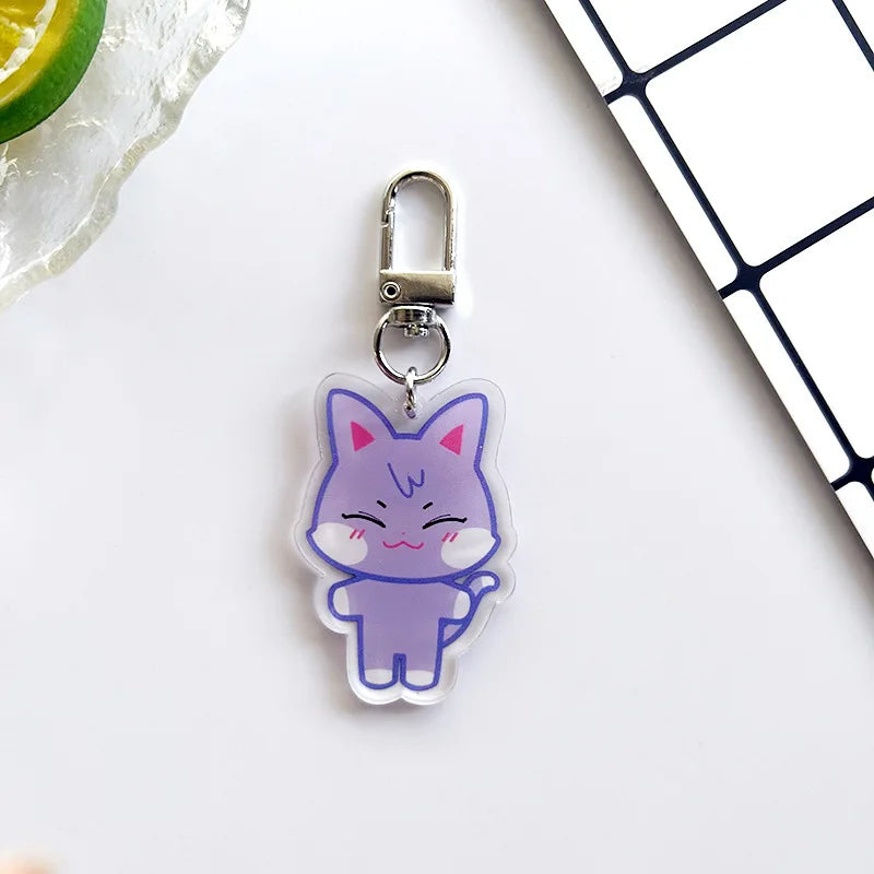 10CM Pop-up Store Doll Keychain ANITEEZ Cartoon Cute Plush Pendant Keyring Bag Accessories Kpop Yunho Yeosang Fans Gifts Beauty World Shop
