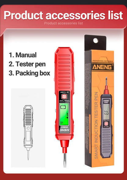 ANENG VD807 One-word Induction Portable 50/60Hz Smart Electric Pen Tester NCV Sensor AC 12-300V Non-contact Wire Detector Tools Beauty World Shop