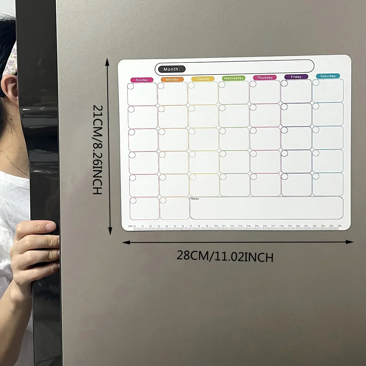 A refrigerator magnet ,monthly and weekly planner, magnetic calendar sticker, soft magnetic note sticker, message board Beauty World Shop