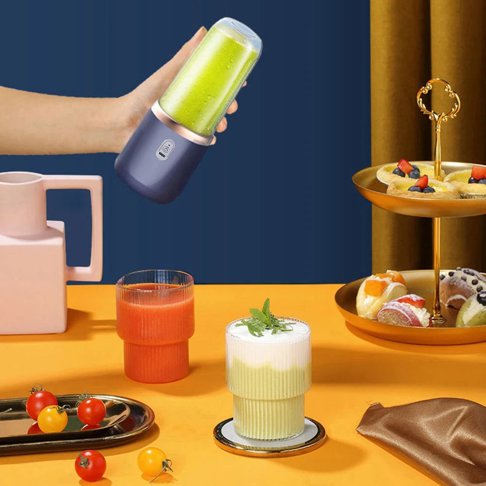 6 Blades Electric Juicer Cup with 2 Cups For Travel Portable Juicer Mixer Usb Charge Fresh Fruit Juice Personal Blender Smoothie Beauty World Shop