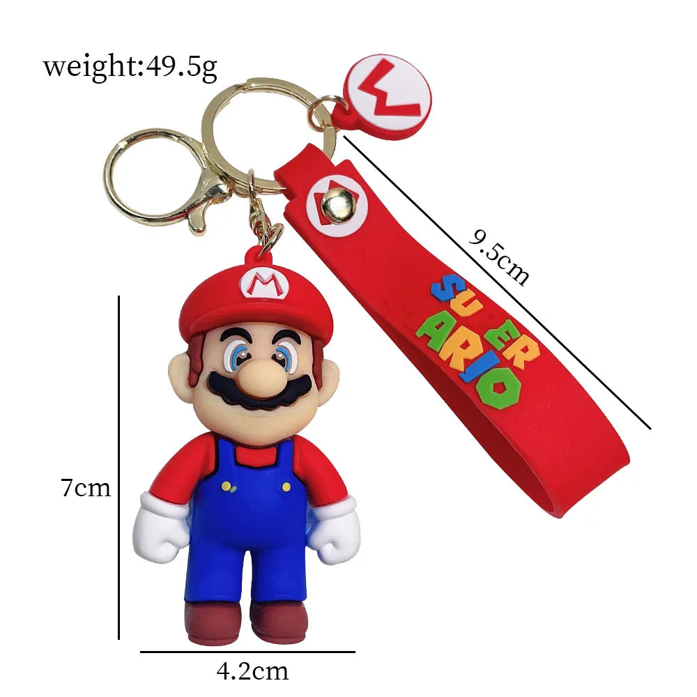 19 Styles Anime Keychain Mario Bros Luigi Toad Bowser Action Figure Model PVC Cartoon Bag Doll Pendant Toys Gift Beauty World Shop