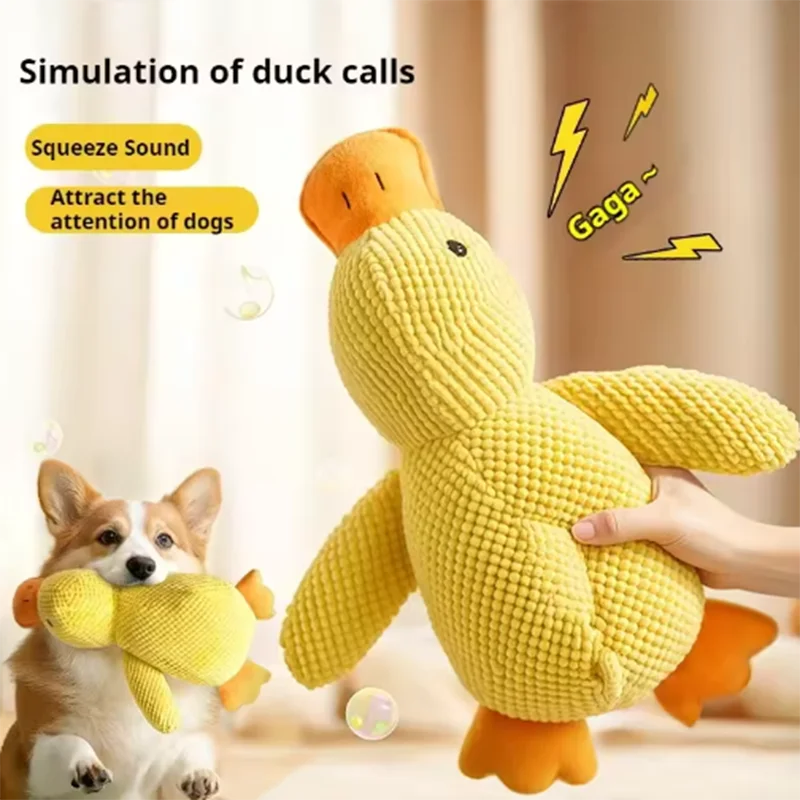 Cute dog Toy Stomping Duck Bite Resistant Grinding Teeth Cleaning Large Dog Interactive Entertainment Puppy Boredom Plush Toy Beauty World Shop