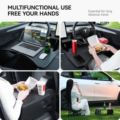 YZ For Tesla Model 3 Highlan Modle Y X S 2018-2026  Steering Wheel Laptop Tray Travel Desk Portable Office Table Car Accessories Beauty World Shop