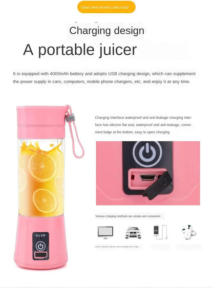 Mini Electric Juicer USB Charging Smoothie Milkshake Maker Automatic Fresh Squeezer Fruit Portable Orange Lemon Kitchen Blender Beauty World Shop