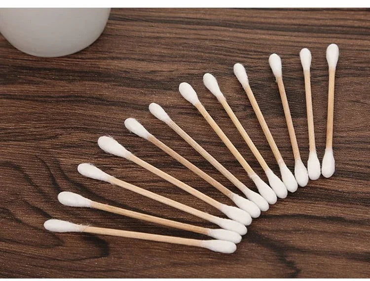 500pcs Double Head Cotton Swab Women Makeup Cotton Buds Tip for Wood Sticks Nose Ears Cleaning Health Care Tools Beauty Fashion