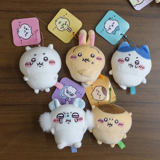 NEW 11CM Kawaii Chikawas Hachiware Usagi Angry Pun Series Plush Keychain Pendant Soft Stuffed Cartoon Plush Doll Toy Bag Pendant Beauty World Shop