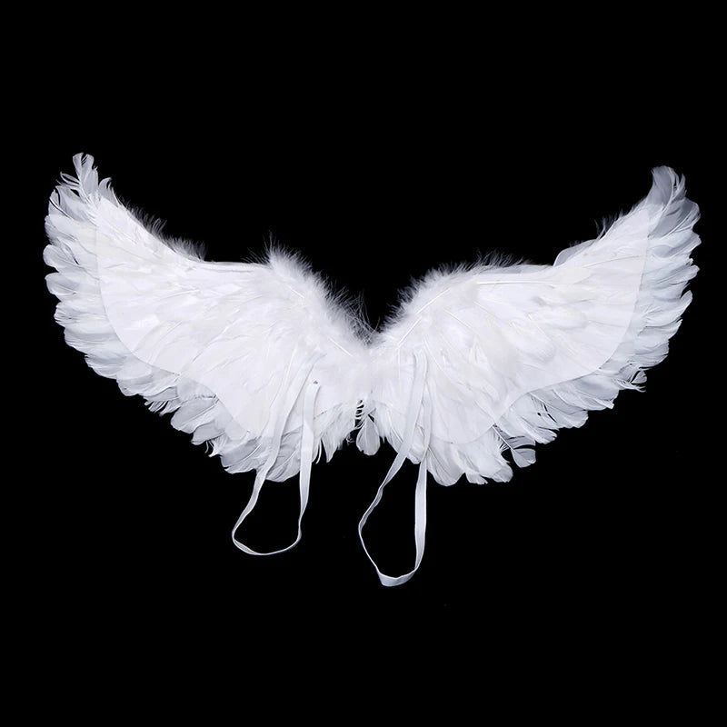 Kids Adult Party Swallow White Angel Feather Wings Halo Magic Wands Cosplay Elastic Straps Wedding Halloween Christmas Birthday Beauty World Shop