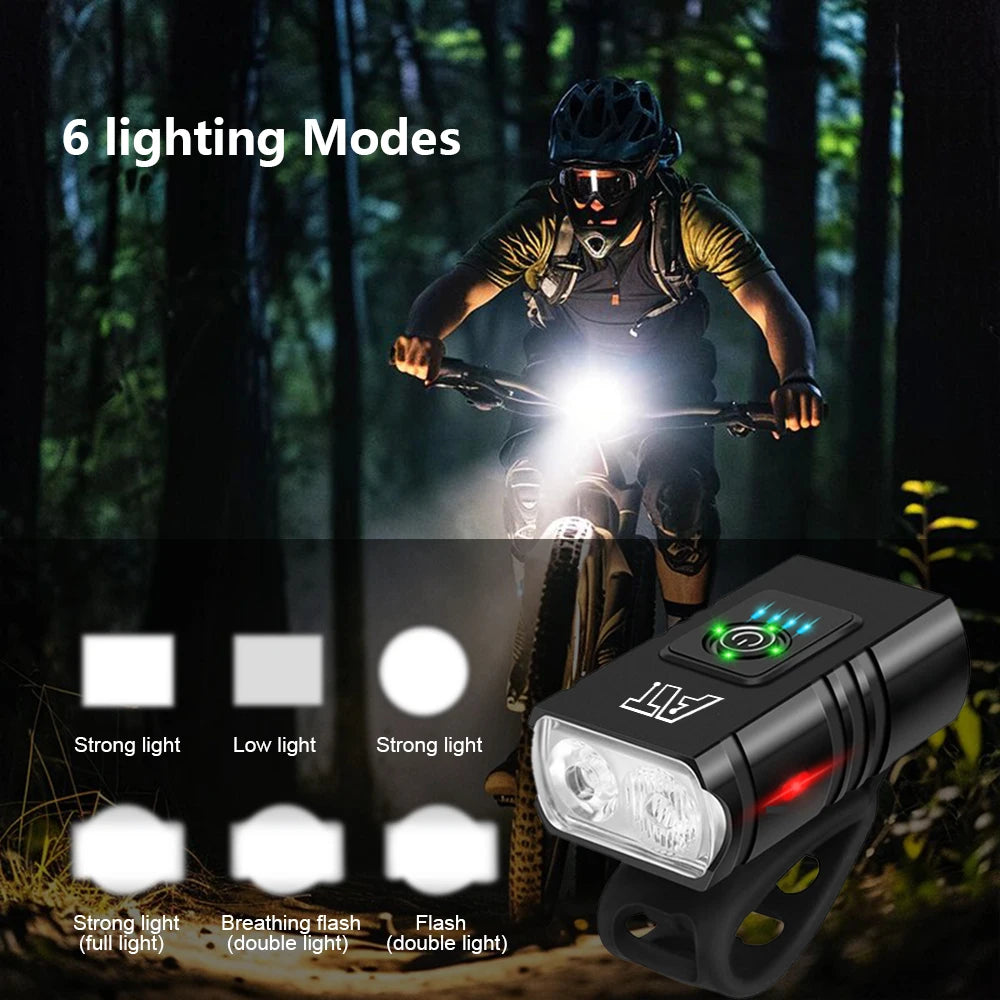 LED Bicycle Front Light Type-C Rechargeable Bicycle Headlight MTB Road Bike Headlamp Easy to Install Cycling Accessories Beauty World Shop