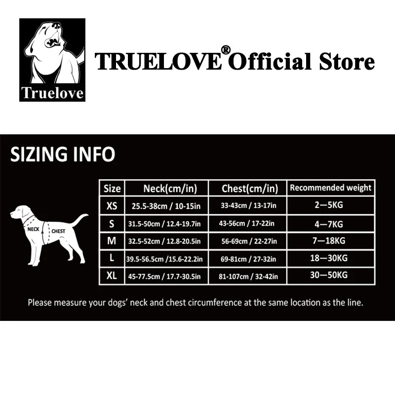 Truelove Pet Harness Small Medium Large Split Dog Fashion Outdoor Dropshipping Beauty World Shop