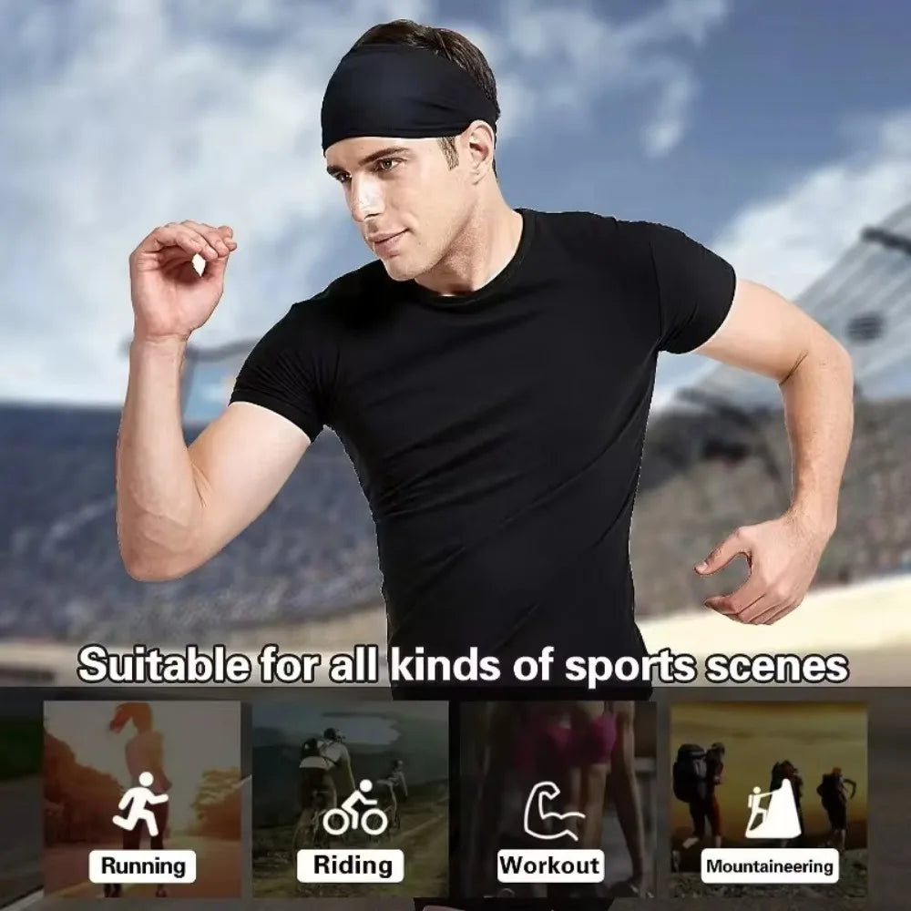 Sports Headbands Solid Color Elastic Non Slip Quick Dry Workout Fitness Yoga Unisex Hairband Sweatband Bandana Hair Accessories Beauty World Shop