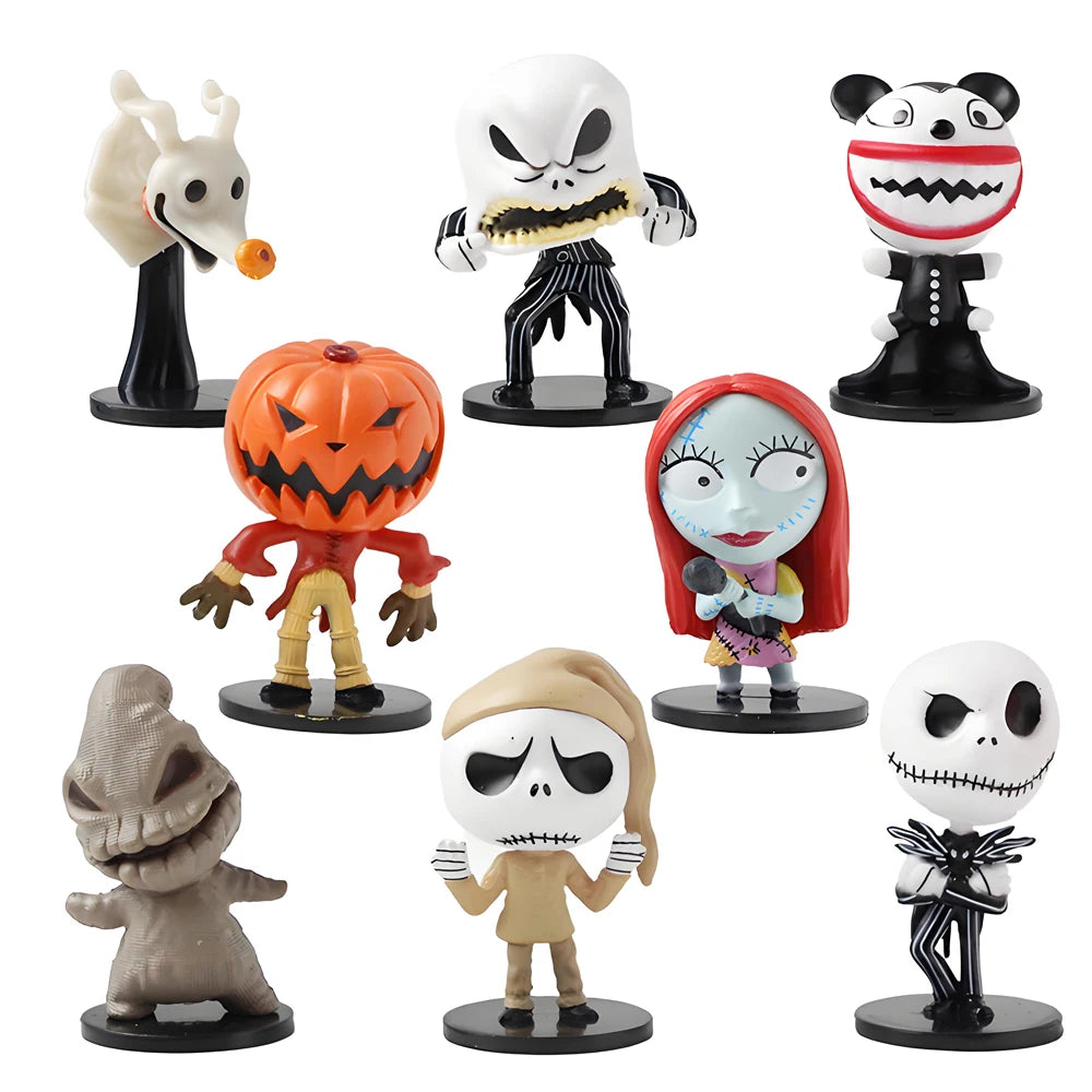 8pcs/set The Nightmare Sally Jack Skellington Christmas Action Figure Vinyl Figurine Halloween Gift Collection Toys Beauty World Shop