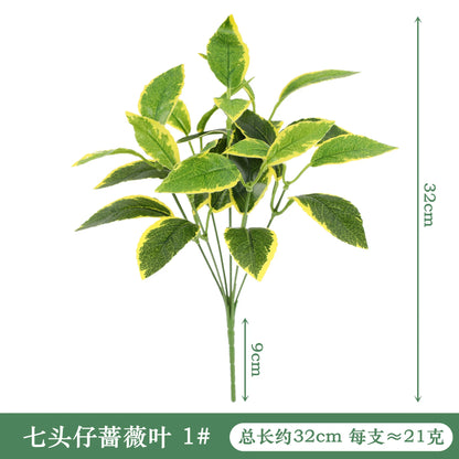 Artificial Plants Leaves Silk Tortoiseshell Leaf Dieffenbough Fake Small Fairy Taro Simulation Green Plant Living Room Decor Beauty World Shop