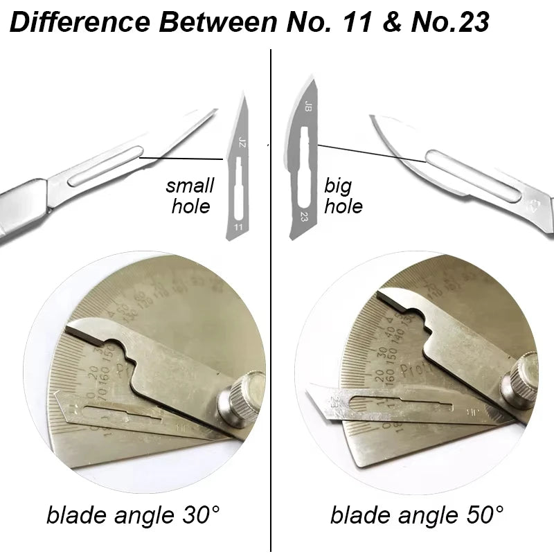 11 23 Scalpel Blade Set Metal Handle Stationery Steel Precision Craft Knife Cutter Wood Carve Stencil Box Open DIY Surgical Tool Beauty World Shop