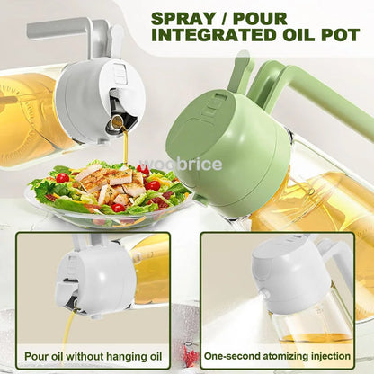 2in1 Kitchen Spray Oil Dispenser Oil Sprayer Polisher Or Only Brush Spray for Air Fryer Salad Grilling Roasting Cooking Kitchen Beauty World Shop
