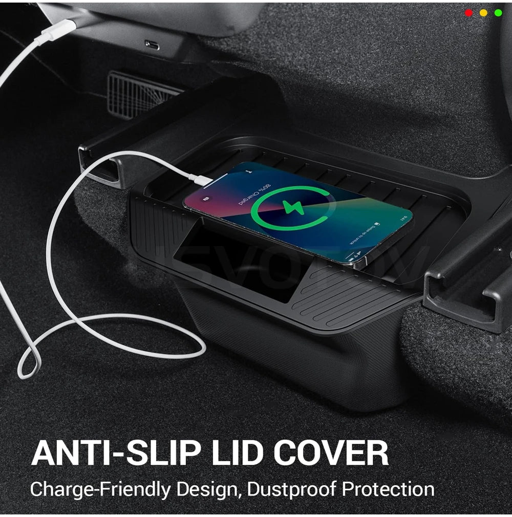 Rear Seat Storage Box for Tesla Model Y Juniper 2025 2026 Organizer Center Console Bins Backseat Trash Can Garbage Accessories Beauty World Shop