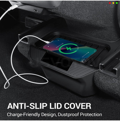Rear Seat Storage Box for Tesla Model Y Juniper 2025 2026 Organizer Center Console Bins Backseat Trash Can Garbage Accessories Beauty World Shop
