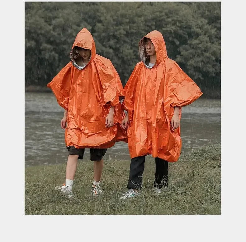 Emergency Raincoat Poncho Waterproof Rainwear Blanket Survival Camping Equipment Cold Insulation Rainwear Camping Equipment Beauty World Shop
