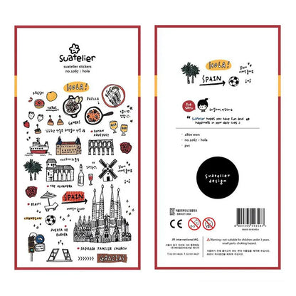 Korean Import Suatelier Travel Home Life Study Friend Stickers Scrapbooking Diy Journaling Diary Stationery Sticker School Gift Beauty World Shop