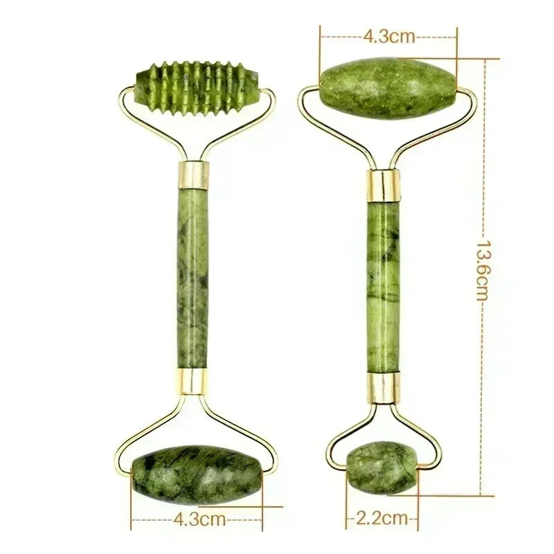 Natural Jade Roller Face Gua Sha Natural Stone Body Neck Massager Acupoint Eye Care Spa Massage Tools Massage Visage Lifting Beauty World Shop