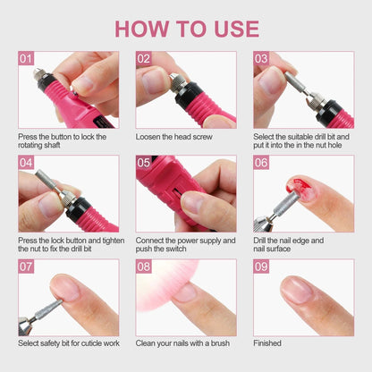 Nail Sander Set Electric Nail Drill Machine Grinding Equipment Milling Cutter For Manicure Pedicure Strong Polishing Tools