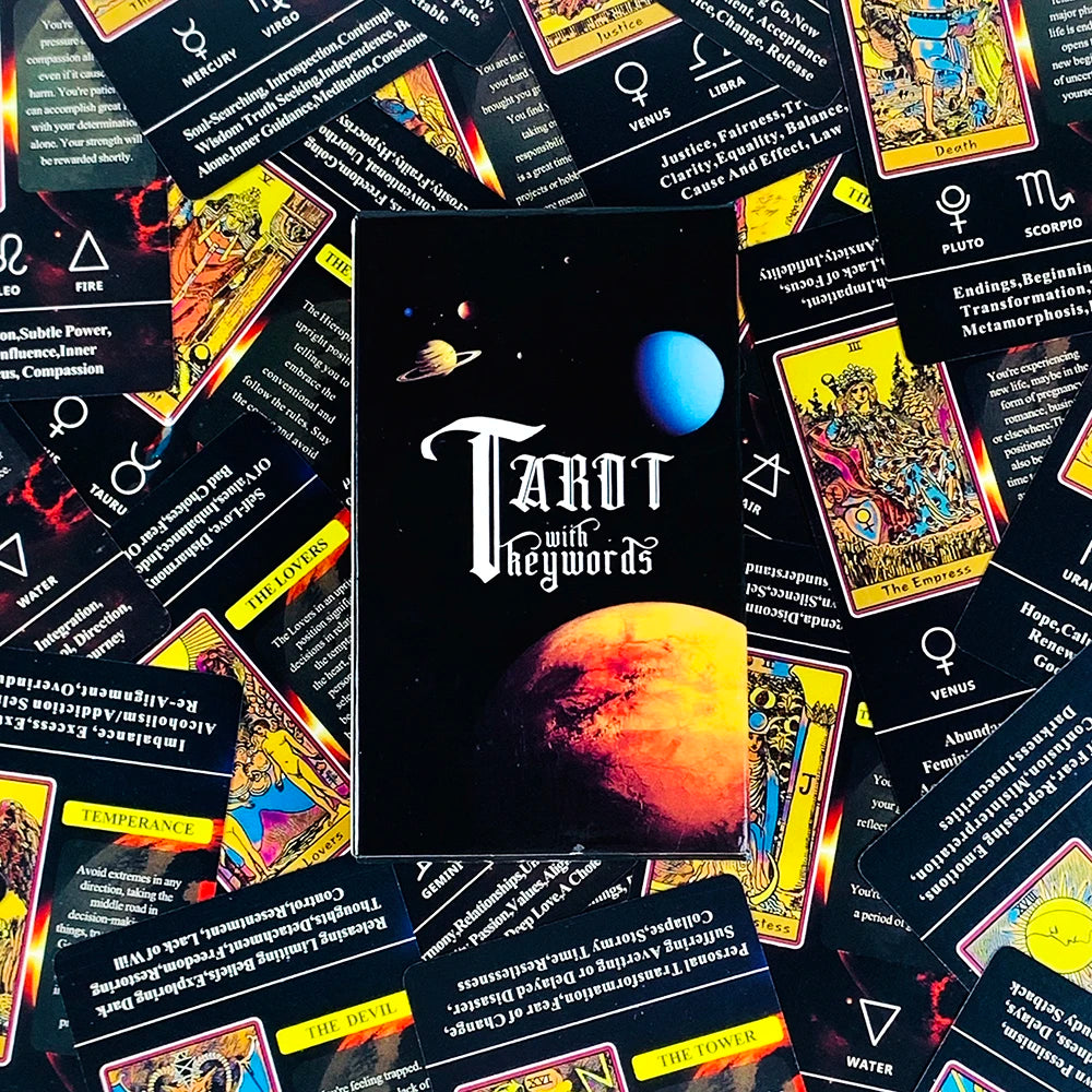 Tarot Cards For Beginners With Meaning On Them, 78pcs-Cards Fortune Telling Game Family Party Entertainment Cards Game Beauty World Shop