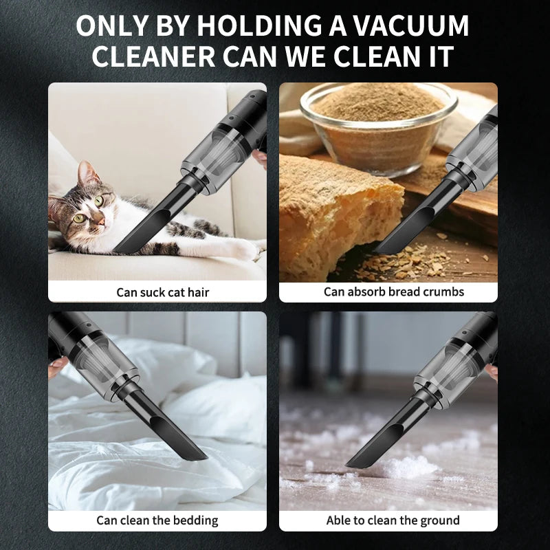 Handheld Car Vacuum Cleaner, 15000PA Portable Cordless, Dual use of blowing and suctionMulti-Nozzles, for Car, Home, Pet, Office Beauty World Shop