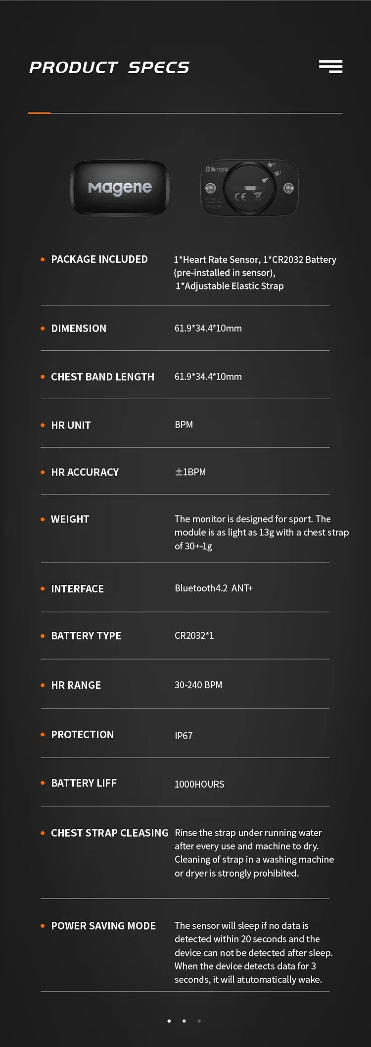 Magene H303 H64 Heart Rate Monitor Mover Sensor Dual ANT Bluetooth With Chest Strap Cycling Computer Bike Wahoo Garmin Sports Beauty World Shop