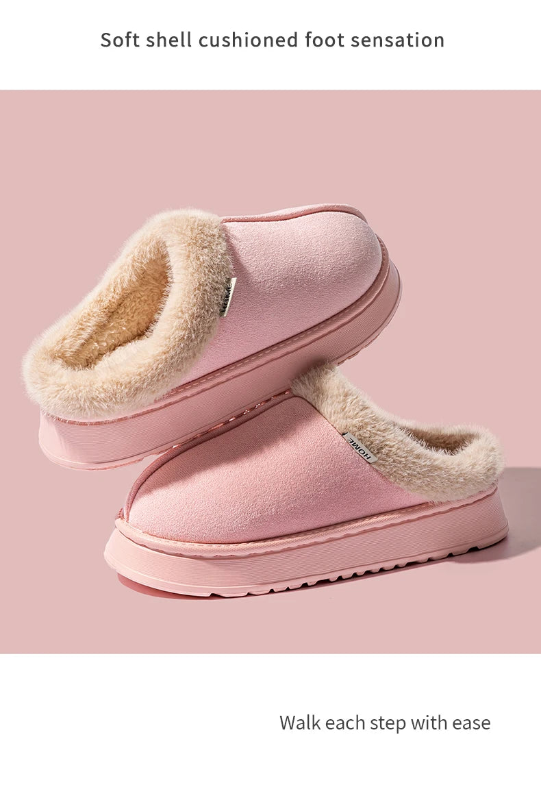 Fashion Women Fluffy Slippers for Autumn and Winter Indoor EVA Thick Sole Anti-Slip and Warm Unisex Slippers for Winter Beauty World Shop
