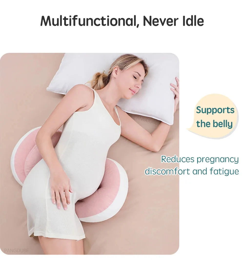 PANGDUBE Pregnancy Pillow with 1pc Free An Auxiliary Pillow Cotton Waist Support Pillow for Pregnant Women Sleeping Body Pillow Beauty World Shop