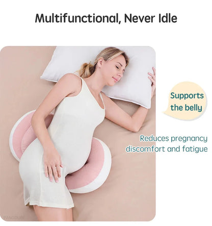 PANGDUBE Pregnancy Pillow with 1pc Free An Auxiliary Pillow Cotton Waist Support Pillow for Pregnant Women Sleeping Body Pillow Beauty World Shop