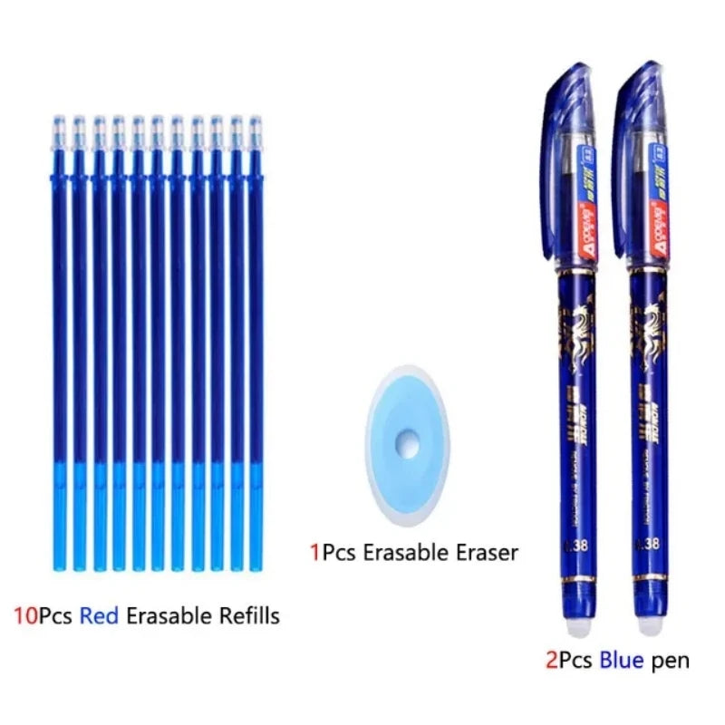 Erasable Gel Pen Set Ballpoint Pens Rod 0.5mm Refills Muti-Colors Ink Washable Handle Stationery School Office Writing Supplies Beauty World Shop