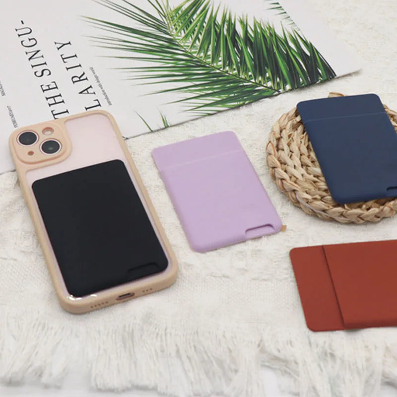 3M Phone Wallet Case Card Holder Self-Adhesive Silicone Pocket Stick ID Bank Credit Card Storage Card Holder Bag Accessory Beauty World Shop