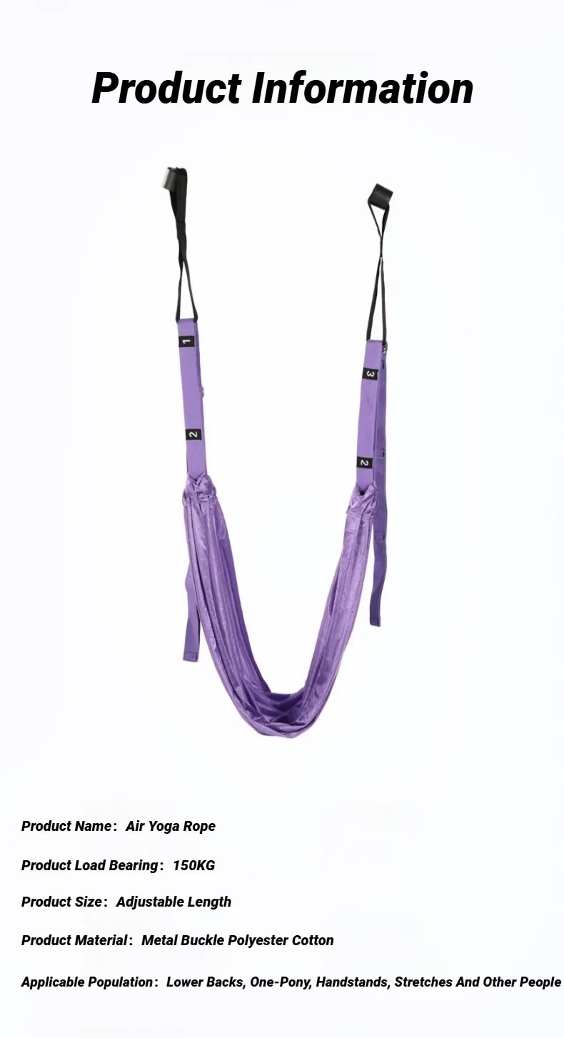 Adjustable Aerial Yoga Strap Pull Rope Women Hammock Stretch Leg Splits Trainer Female Gym Belt Swing Stretching Fitness Beauty World Shop