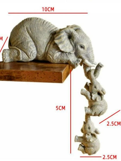 3pcs/set Cute Elephant Figurines Elephant Holding Baby Elephant Resin Crafts Home Furnishing Gift Beauty Fashion