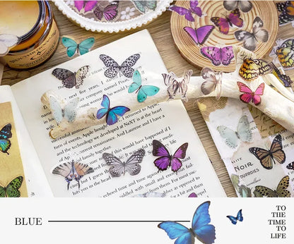 Journamm 40pcs/pack Butterfly Series Stickers Art Collage Junk Journal DIY Scrapbooking PET Waterproof Craft Aesthetics Stickers Beauty World Shop