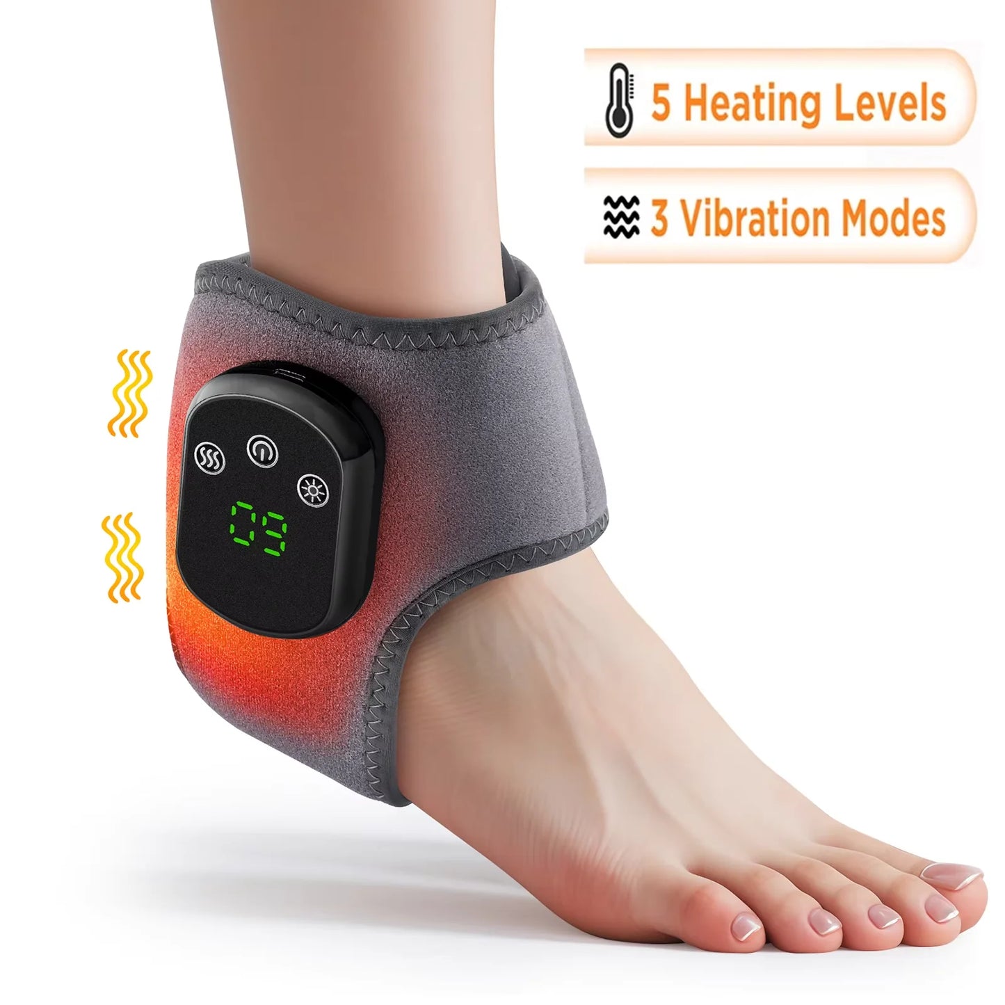 Cordless Heating Ankle Wrist Brace Vibration Massager Electric Hot Compress Massage Ankle Guard Wristband Hand Foot Protector Beauty World Shop