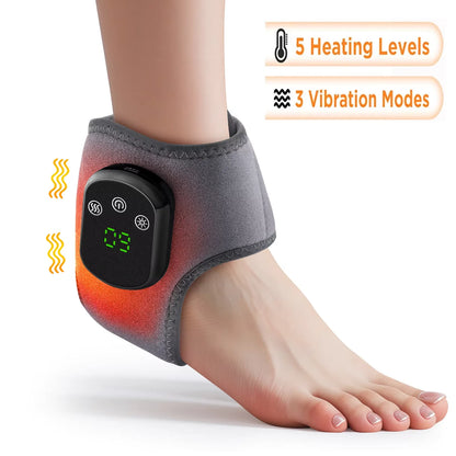 Cordless Heating Ankle Wrist Brace Vibration Massager Electric Hot Compress Massage Ankle Guard Wristband Hand Foot Protector Beauty World Shop