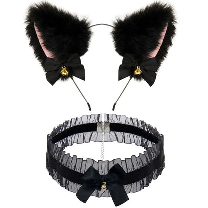 Cute Fox Tail Anal Plug Bow-Knot Soft Cat Ears Headbands Collar Erotic Cosplay Couples Accessories SM Sex Toys for Female Male Beauty World Shop