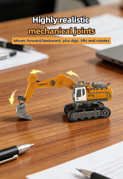 ZWN 1:64 RC Model Car 2.4G Remote Control Excavator Dump Truck Forklift Alloy Plastic Simulation Construction Vehicle Kids Toy Beauty World Shop