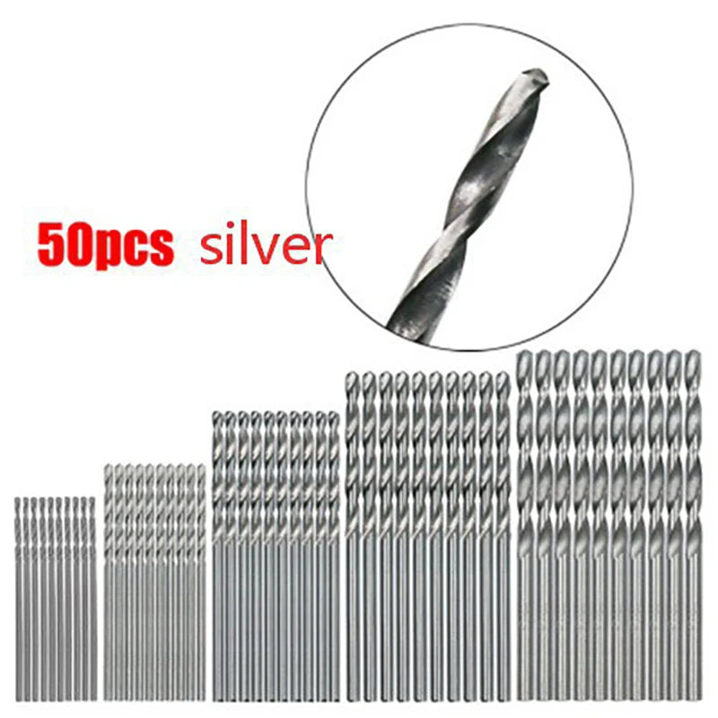 100/50Pcs Titanium Coated Drill Bits HSS High Speed Steel Set Tool Quality Power Tools 1/1.5/2/2.5/3mm Beauty World Shop
