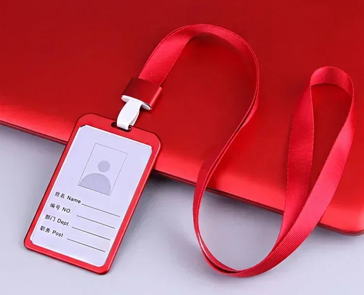 1 Pcs Aluminum Alloy Card Cover Case Bank Business Work Card Holder with ABS Retractable Badge Reel Credit ID Card Badge Bag Beauty World Shop